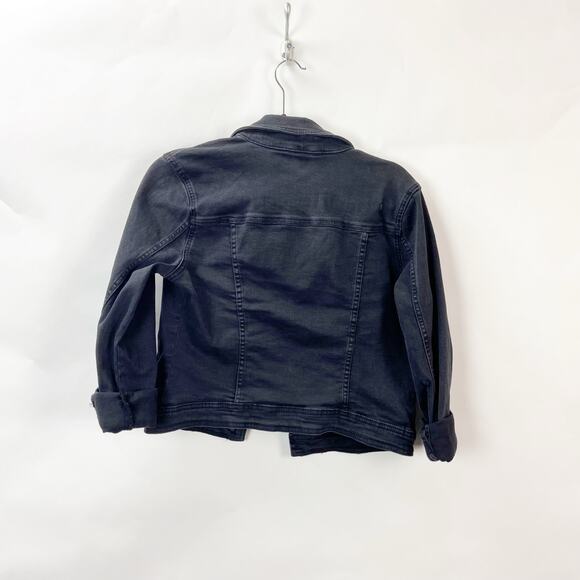 2/$30 Aeropostale Medium Womens Black Wash Seriously Stretchy Denim Jean Jacket - Picture 10 of 12